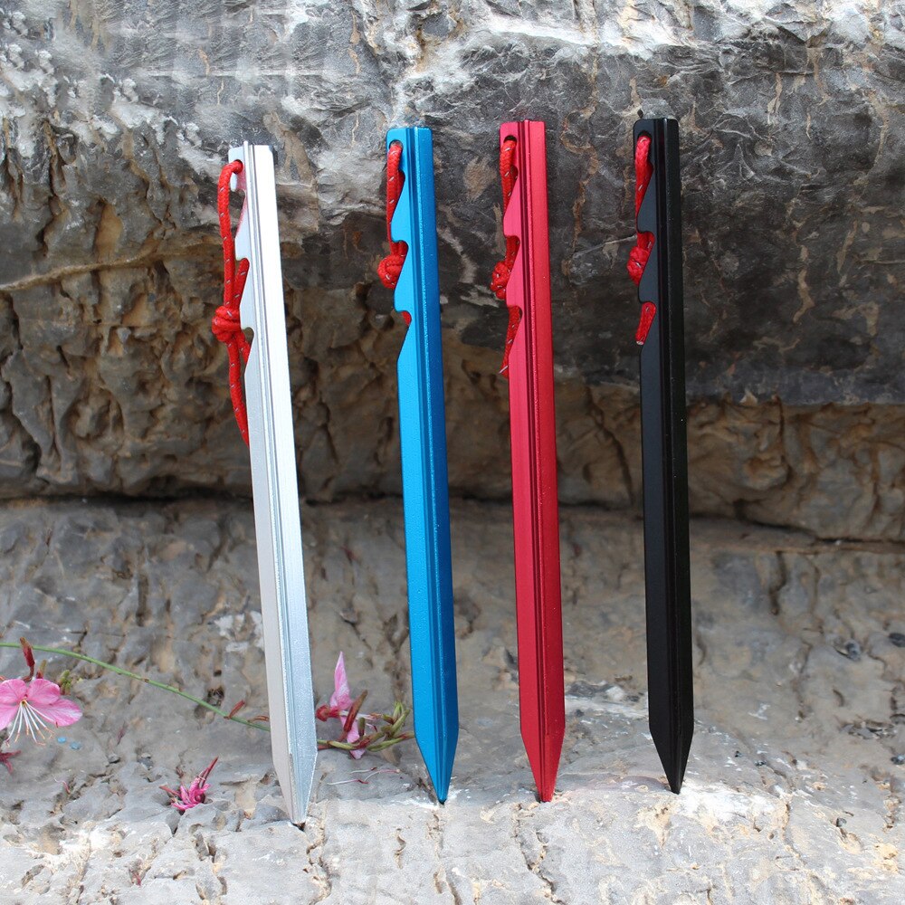 18cm Outdoor Adjustable Ground Nails Triangular Nail Aluminum Alloy Tent Accessories Tent Pile Edc Tool Camping Equipment