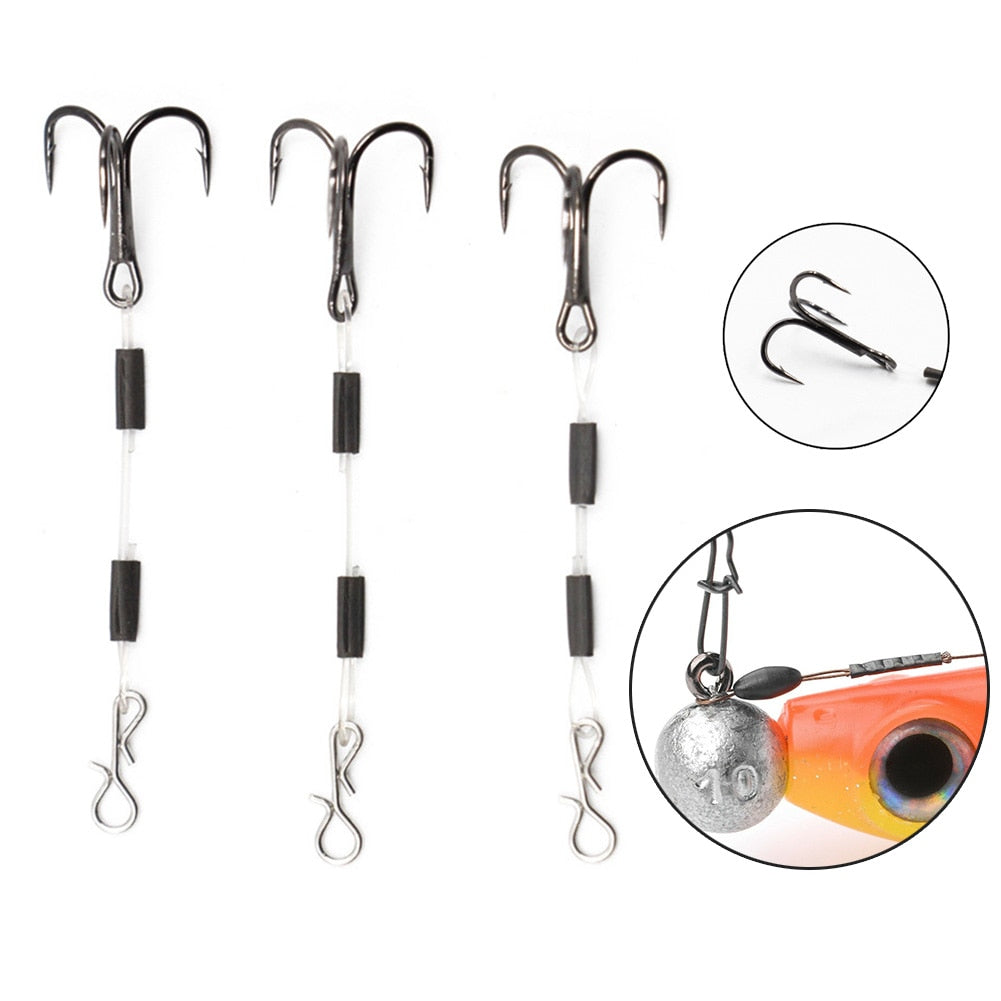 3pcs/card Line Group Fishhook 6/8/10cm Stainless Steel Hook Line Set Sharp Hooks Fish Tackle Tools Fishing Gear Accessories