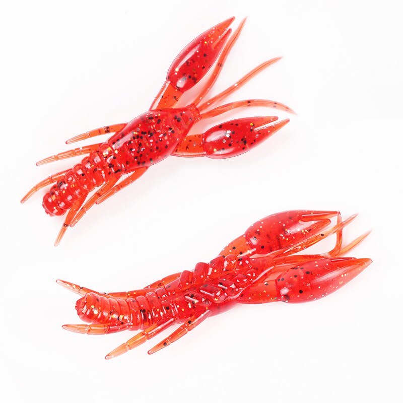 5PCS/10PCS  8cm Hammer Shrimp Fishing Lure Fake Bait Sequins Lobster-type Soft Bait Bionic Grass Shrimp Swimbait