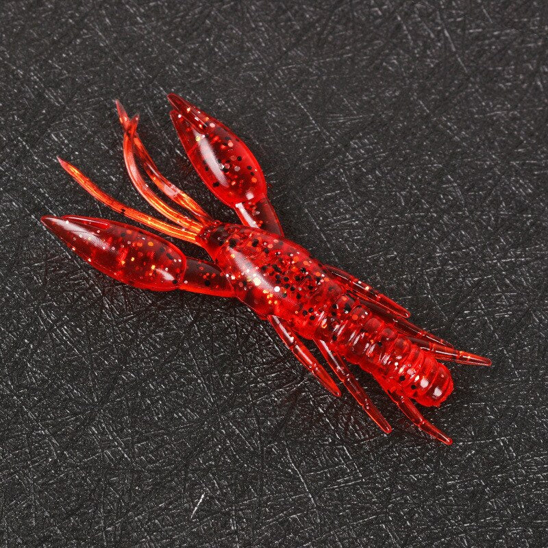 5PCS/10PCS  8cm Hammer Shrimp Fishing Lure Fake Bait Sequins Lobster-type Soft Bait Bionic Grass Shrimp Swimbait