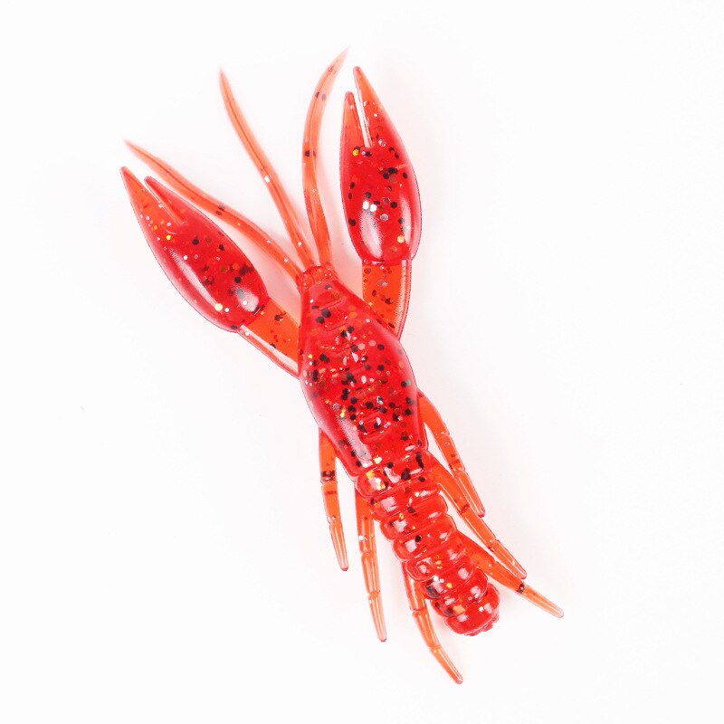 5PCS/10PCS  8cm Hammer Shrimp Fishing Lure Fake Bait Sequins Lobster-type Soft Bait Bionic Grass Shrimp Swimbait