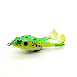 9cm 13.7g Silicone Double Propeller Frog Simulation Lure Black Fish Perch Fake Soft General Bait Float Swimbait Fishing Lures