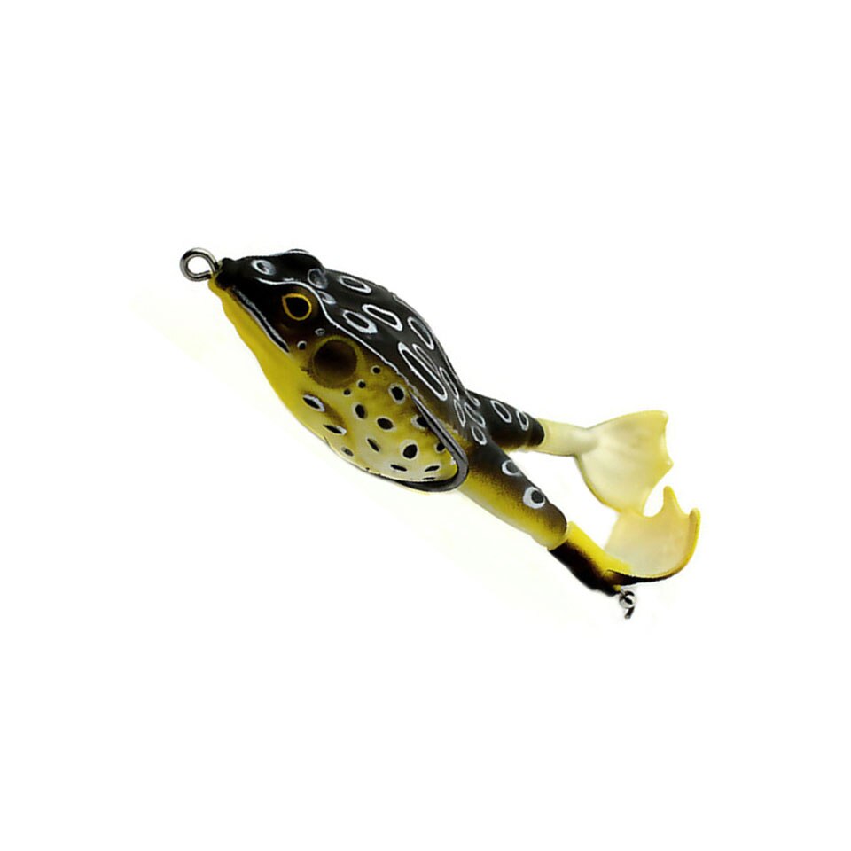 9cm 13.7g Silicone Double Propeller Frog Simulation Lure Black Fish Perch Fake Soft General Bait Float Swimbait Fishing Lures