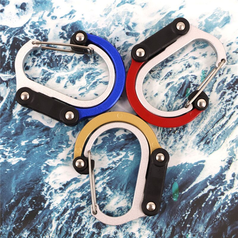 Aluminum Alloy Clip Carabiner Rotating Hook Non-Locking Strong Clips for Camping Fishing Hiking Travel Backpack Out Multi Tool