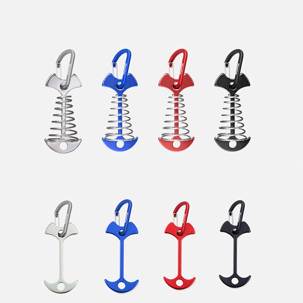 Aluminum Alloy Tent Accessories Outdoor Camping Rope Buckle Fishbone Spring Hook Multifunctional Awning Nail Portable Durable