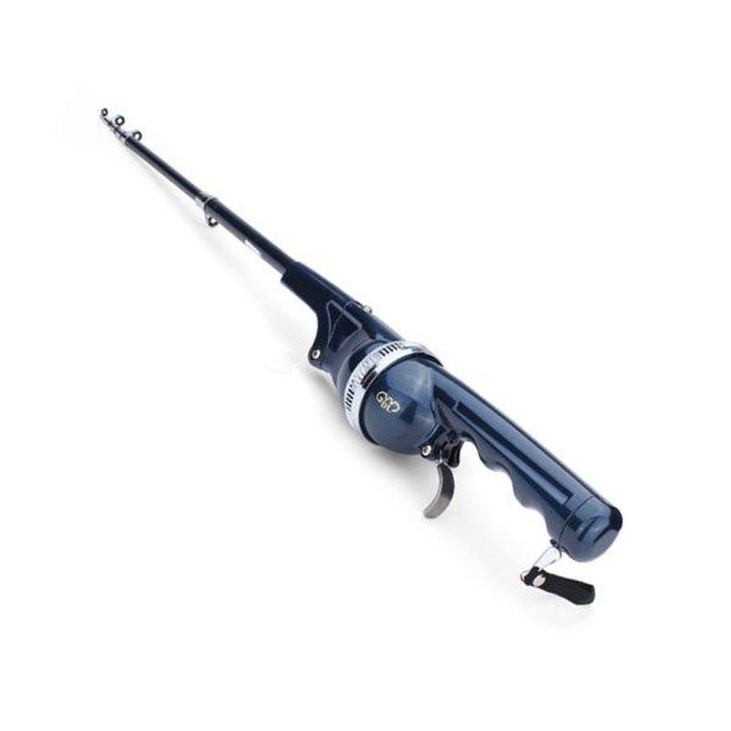 Blue Carbon Ultra-short Section Folding Telescopic Sea Rod Suit Portable Wheel Integrated Fishing Rod Fishing Line Camp Outdoor