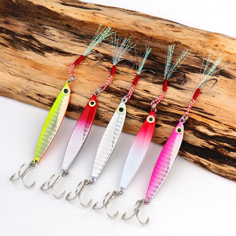 IMA Type 3D-Nature Eyes Iron Luminous Lure Long Shot Metal Bait Lure Sequins Scalloped Hook Fishing Gear Supplies