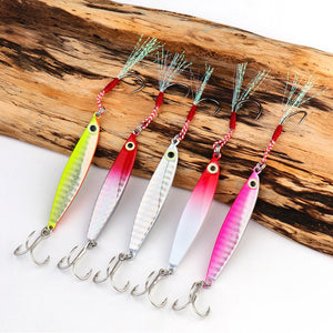 IMA Type 3D-Nature Eyes Iron Luminous Lure Long Shot Metal Bait Lure Sequins Scalloped Hook Fishing Gear Supplies