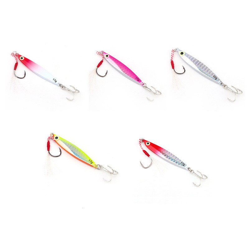 IMA Type 3D-Nature Eyes Iron Luminous Lure Long Shot Metal Bait Lure Sequins Scalloped Hook Fishing Gear Supplies