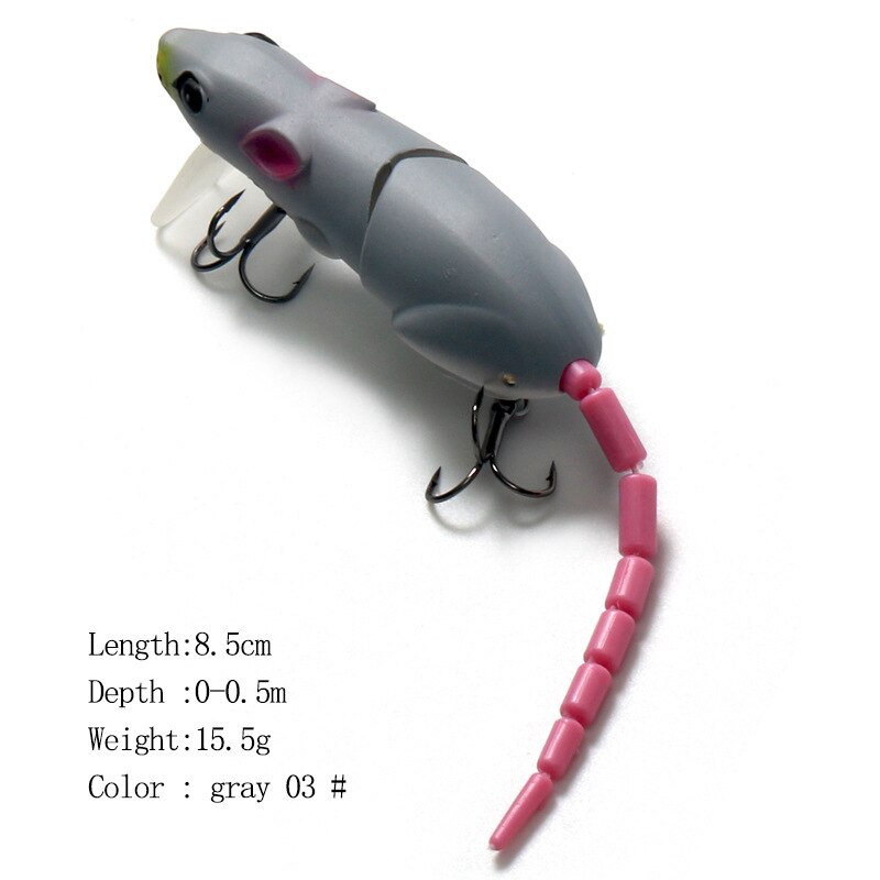 Luya Bait 15.5g 15cm Broken Mouse Minnow Bait Hard Fake Black Bait 5 Color Tackle Products Swimbait Carp Fishing