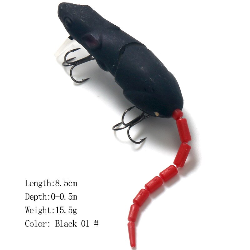 Luya Bait 15.5g 15cm Broken Mouse Minnow Bait Hard Fake Black Bait 5 Color Tackle Products Swimbait Carp Fishing