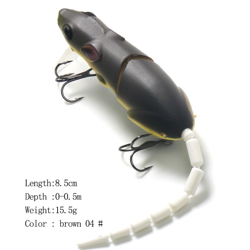 Luya Bait 15.5g 15cm Broken Mouse Minnow Bait Hard Fake Black Bait 5 Color Tackle Products Swimbait Carp Fishing
