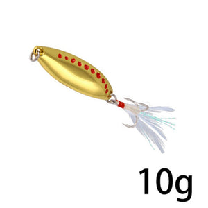 Luya Fishing Bait Artificial Concave Metallic Sequins Rotating Feathered Blood Trough Hook Carp Freshwater Gadgets Accessories