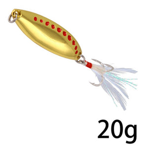 Luya Fishing Bait Artificial Concave Metallic Sequins Rotating Feathered Blood Trough Hook Carp Freshwater Gadgets Accessories