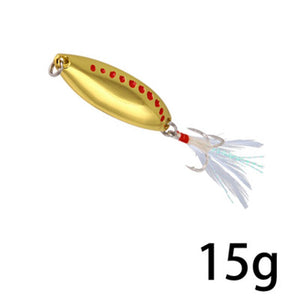 Luya Fishing Bait Artificial Concave Metallic Sequins Rotating Feathered Blood Trough Hook Carp Freshwater Gadgets Accessories