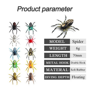 Luya Fishing Bait Silicone Soft High Simulation Spider Fishing Artifact Perch Freshwater Professional Accessories Portable Tool