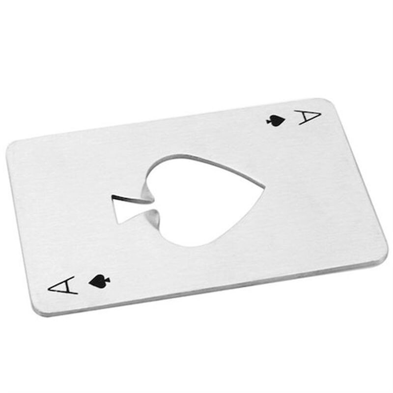 Multifunctional Tool Pocket Card Stainless Steel Bottle Opener Poker Shape Edc Wallet Spade Creative Beer Bottle Opener