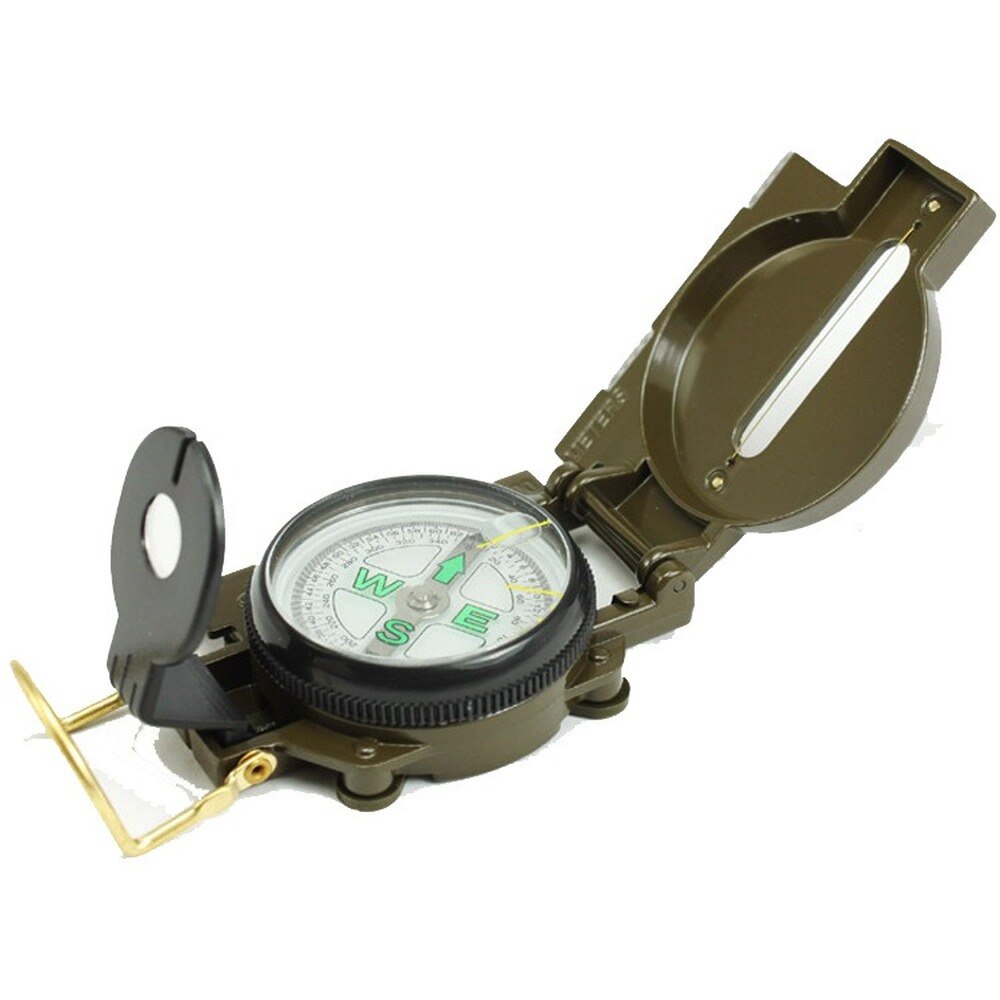 Outdoor Portable Survival Compass Army Green Folding Metal Military Multifunctional Tool Emergency Navigators North Pointer
