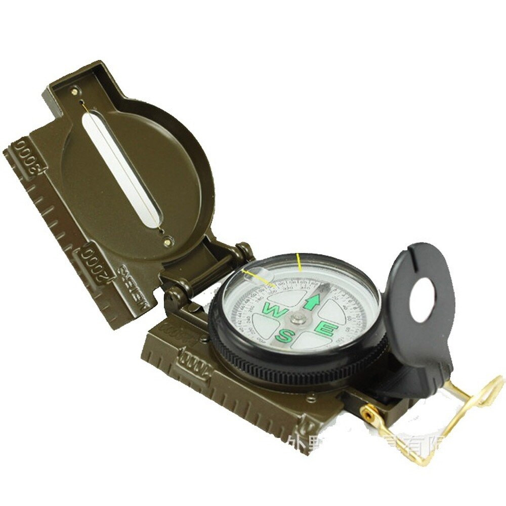 Outdoor Portable Survival Compass Army Green Folding Metal Military Multifunctional Tool Emergency Navigators North Pointer