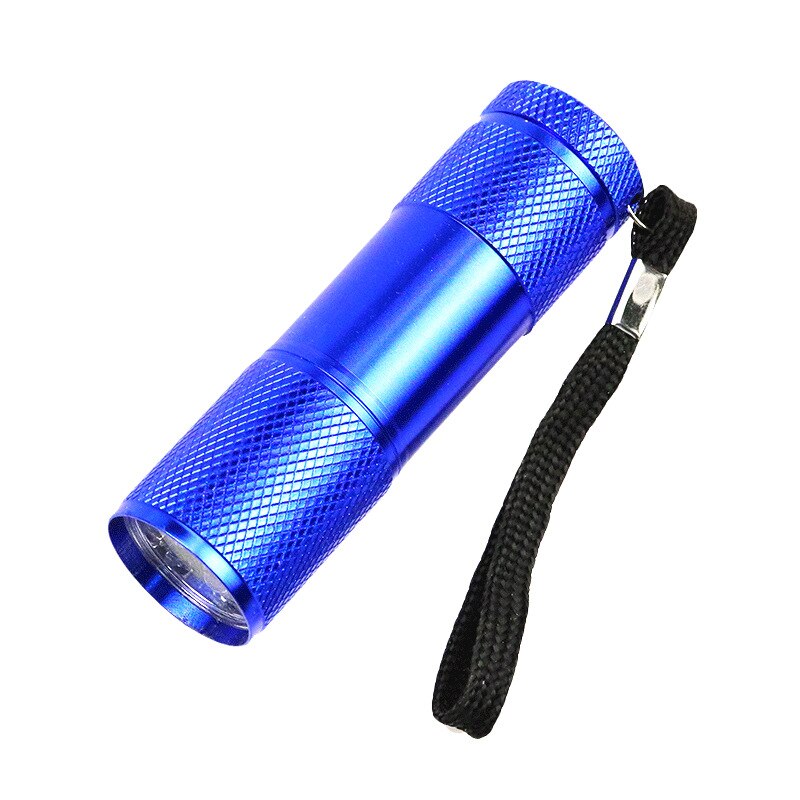 Portable Mini Size Aluminum Build Flashlight 9 LEDs Fly Tying UV Curing Lamp Fishing UV Torch Light Fishing Gear Accessories