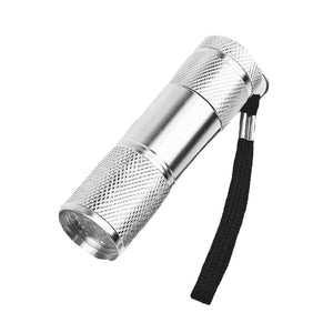 Portable Mini Size Aluminum Build Flashlight 9 LEDs Fly Tying UV Curing Lamp Fishing UV Torch Light Fishing Gear Accessories