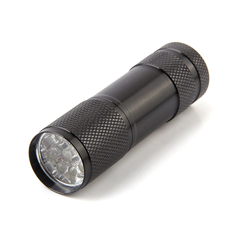 Portable Mini Size Aluminum Build Flashlight 9 LEDs Fly Tying UV Curing Lamp Fishing UV Torch Light Fishing Gear Accessories