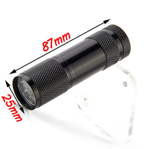 Portable Mini Size Aluminum Build Flashlight 9 LEDs Fly Tying UV Curing Lamp Fishing UV Torch Light Fishing Gear Accessories