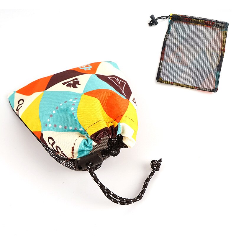 Protable Storage Bag Drawstring Durable Water Resistant Hooks Hiking Travel Survival Camping Equipment Outdoor Tools